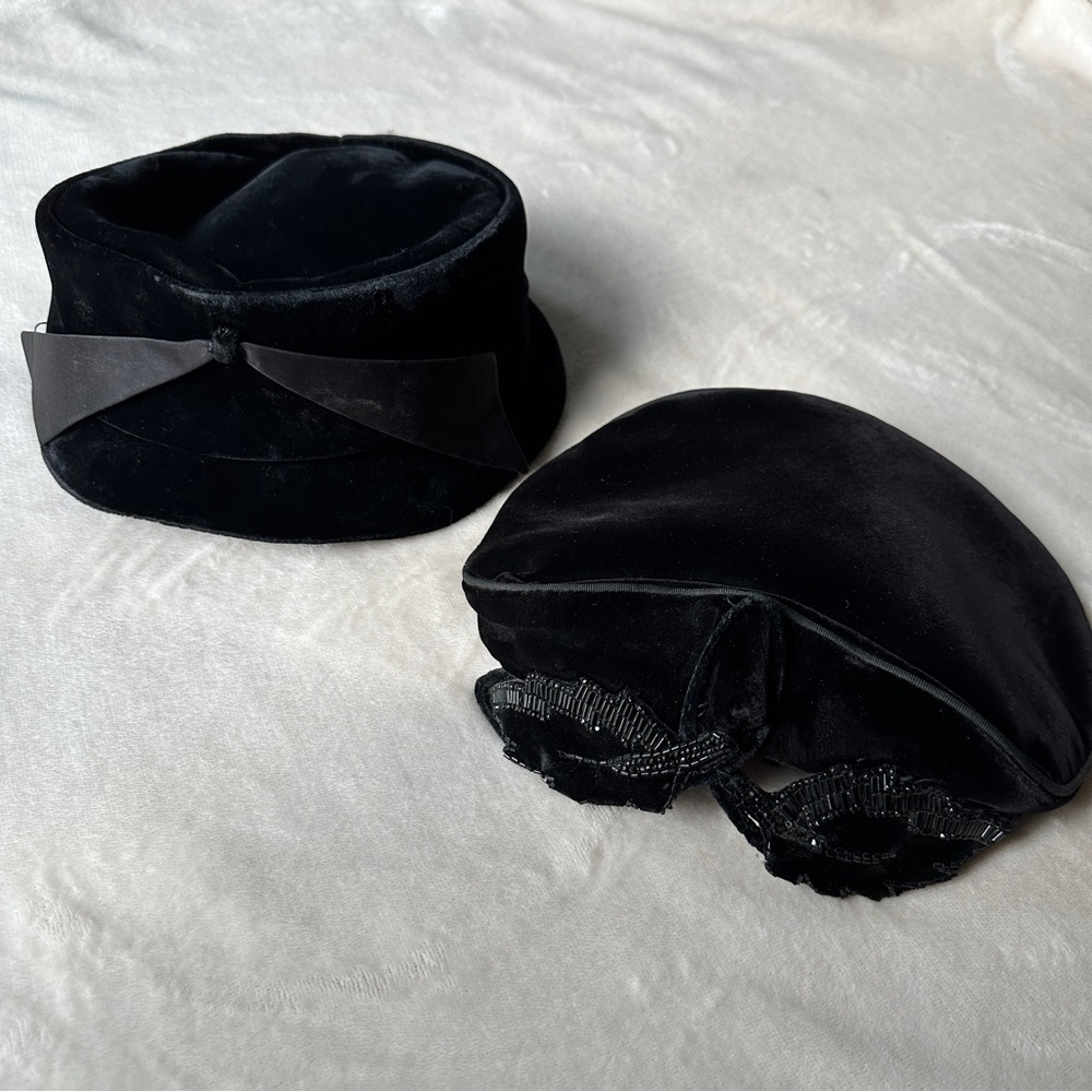 Vintage Black Velvet Women's Hats